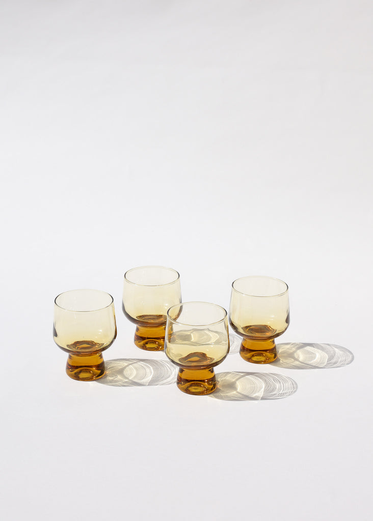 Vintage Whiskey Tumbler Set of 4 in Amber by Vintage | Eleven